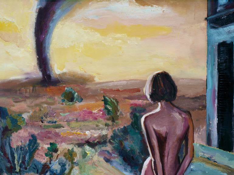 Original Conceptual Nude Painting by Catalin Ilinca