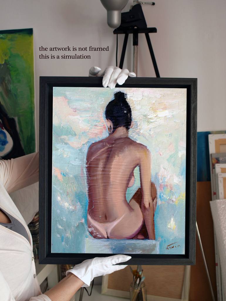 Original Figurative Nude Painting by Catalin Ilinca