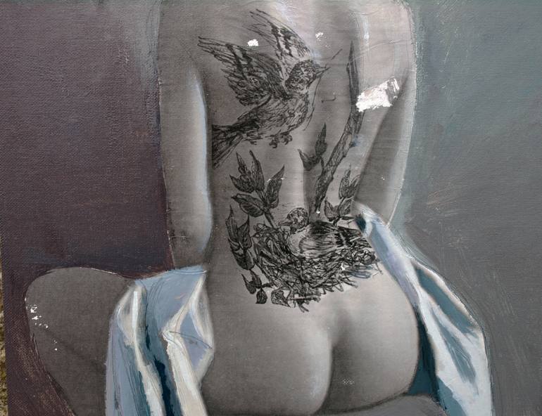Original Figurative Nude Collage by Catalin Ilinca