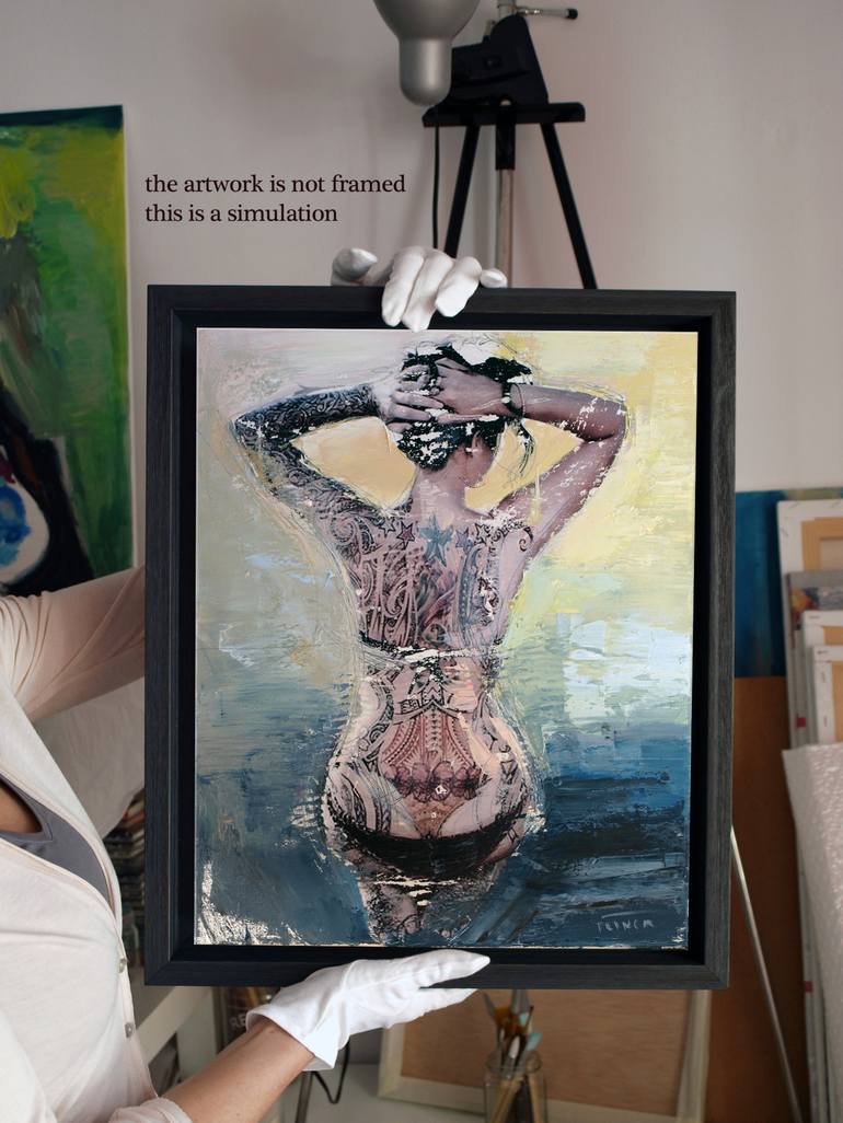 Original Figurative Nude Painting by Catalin Ilinca