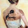 This little artwork belongs to my "under my skin" series. Collage and oil on canvas.


- two coats of gloss varnish
- canvas, gallery-wrapped frame.
- it is ready to hang or you can frame it, as you wish.








===============
one of a kind art, mixed media, woman, tattoo, skin, pose