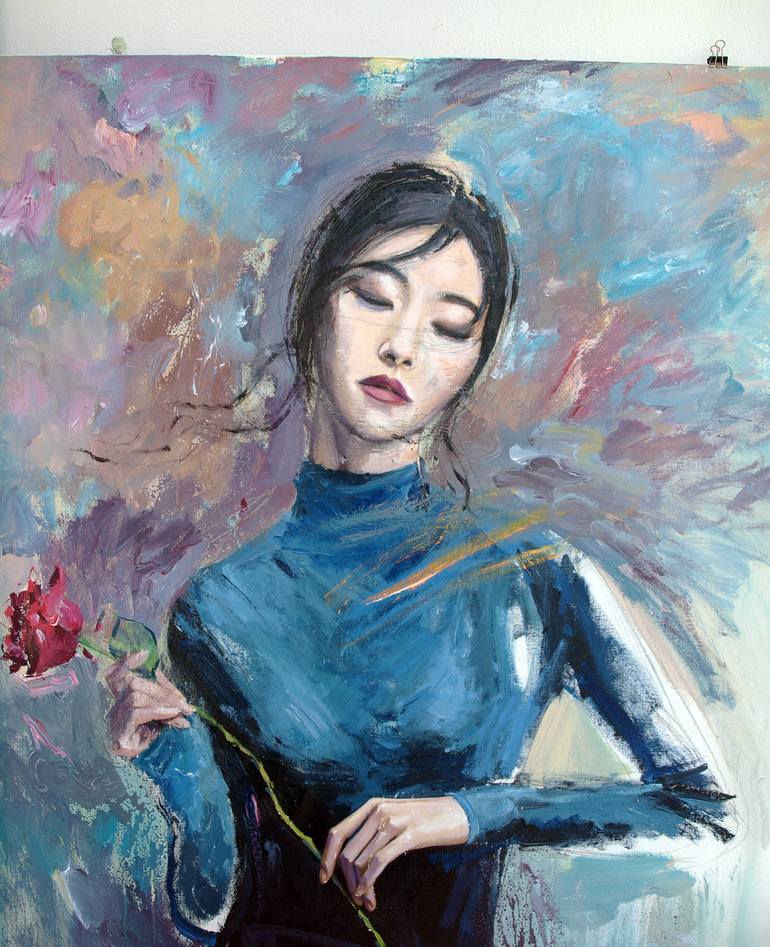 Original Expressionism People Painting by Catalin Ilinca