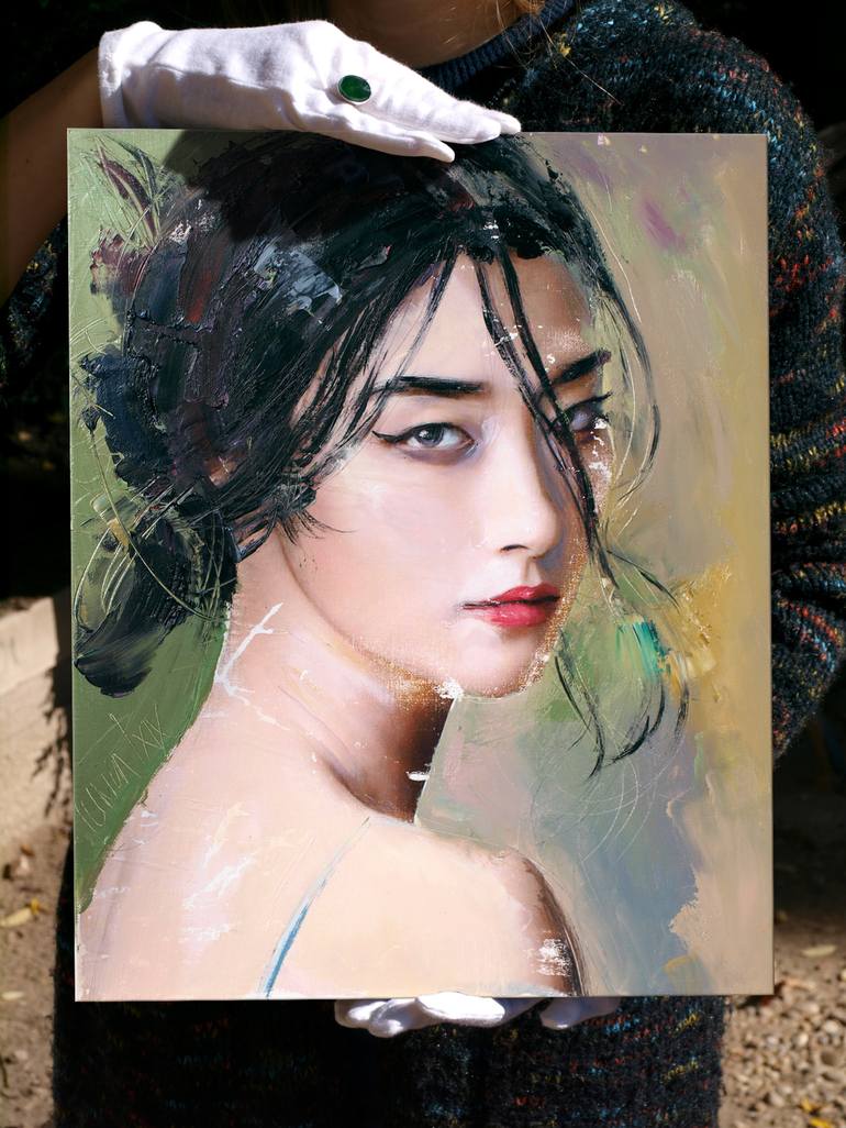 Original Figurative Portrait Painting by Catalin Ilinca