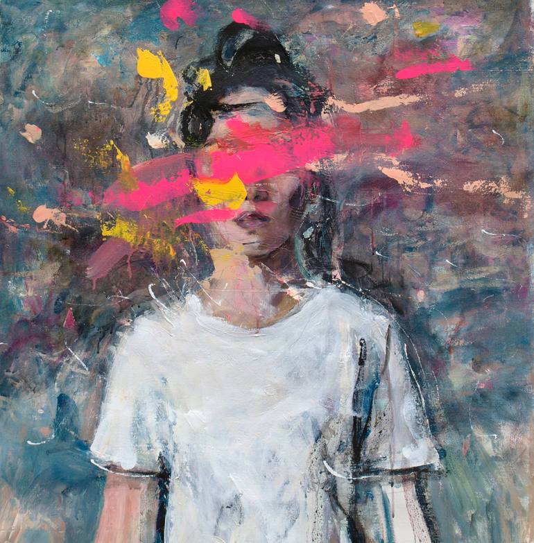 Original Expressionism People Painting by Catalin Ilinca