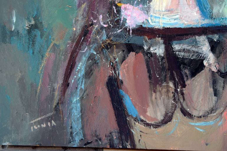 Original Abstract People Painting by Catalin Ilinca