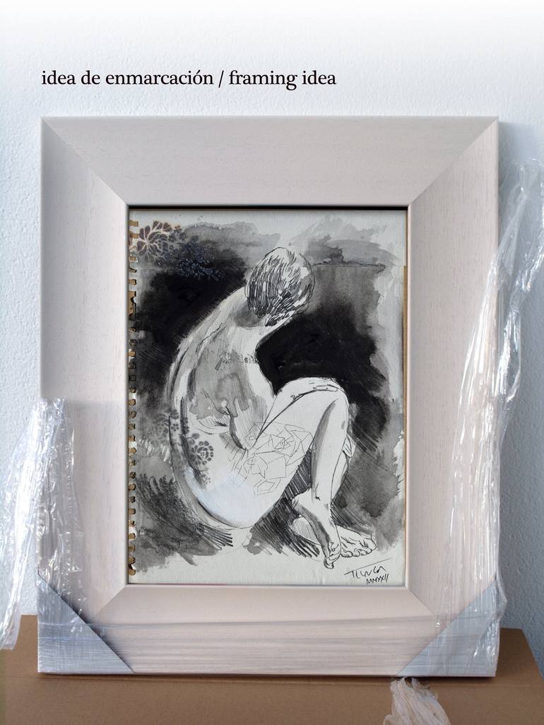 Original Figurative Nude Drawing by Catalin Ilinca