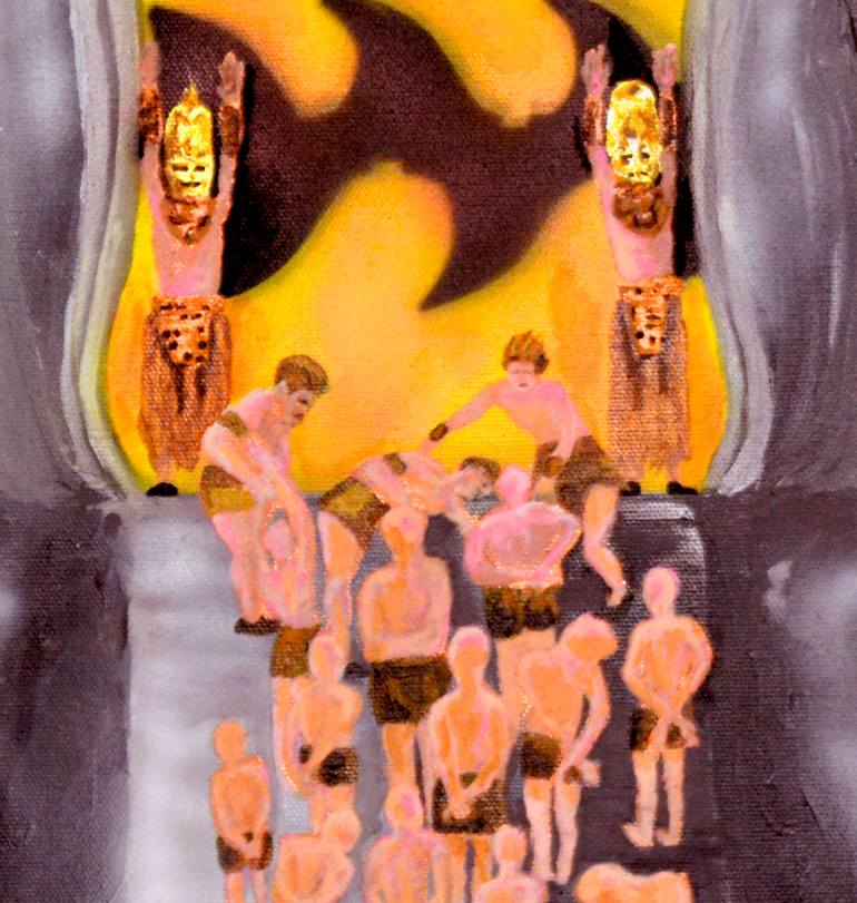 Original Art Deco Abstract Painting by Juan Carlos Vizcarra