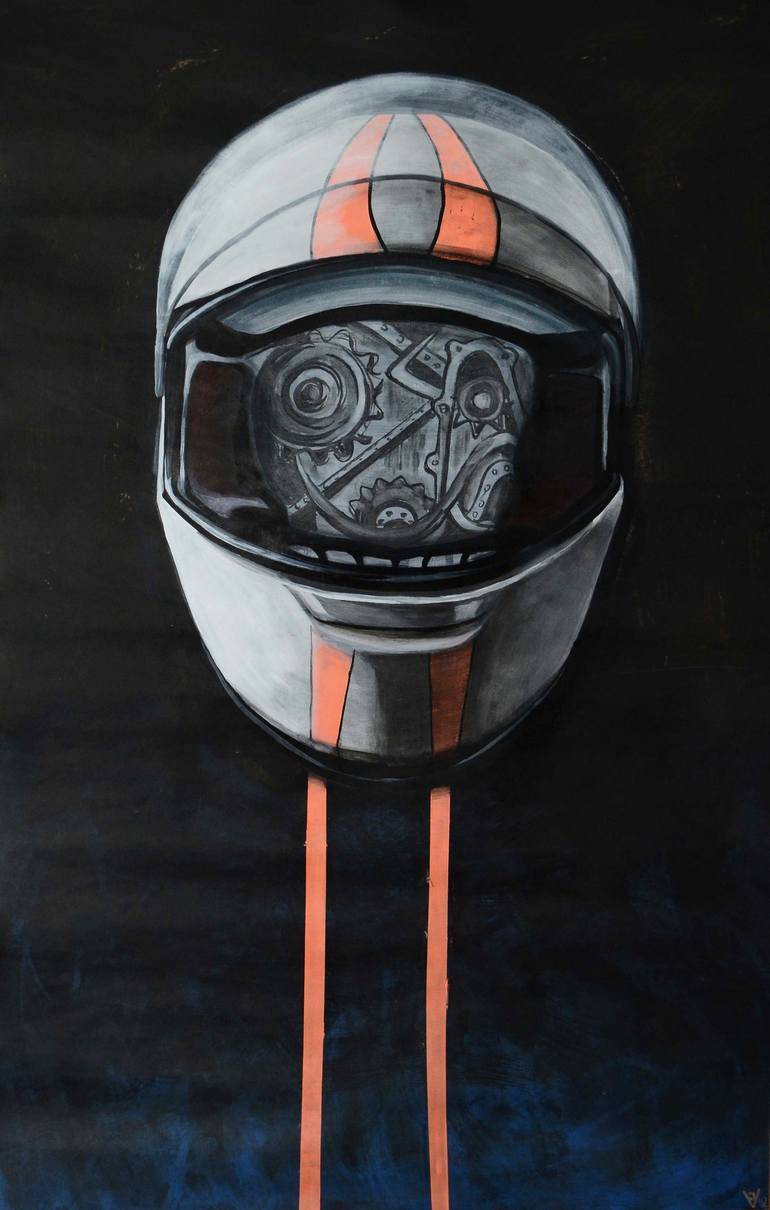 Helmet Painting by Jelena Vicentic Saatchi Art