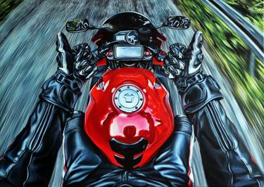 Print of Fine Art Motorcycle Paintings by Jelena Vicentic