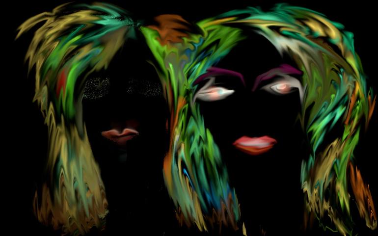 Print of Abstract Expressionism People Mixed Media by Lavinia De Ayr