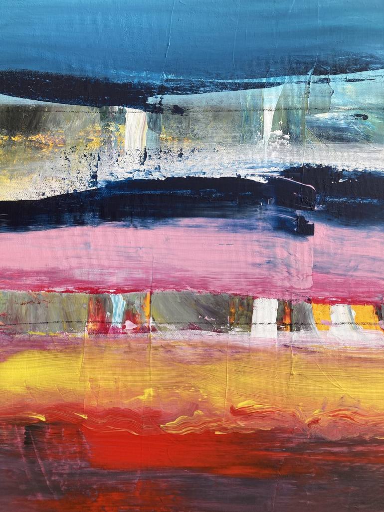 Original Abstract Landscape Mixed Media by Frida B