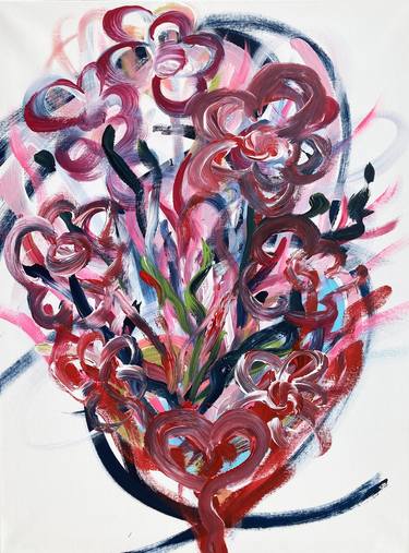 Original Abstract Floral Paintings by Frida B
