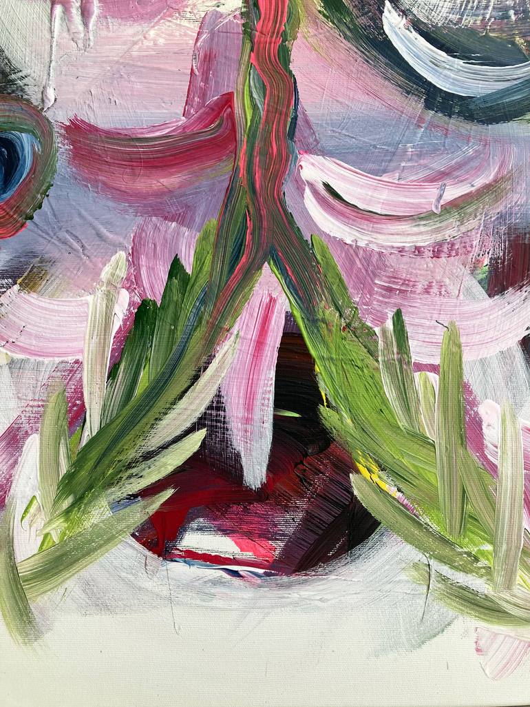 Original Abstract Floral Painting by Frida B