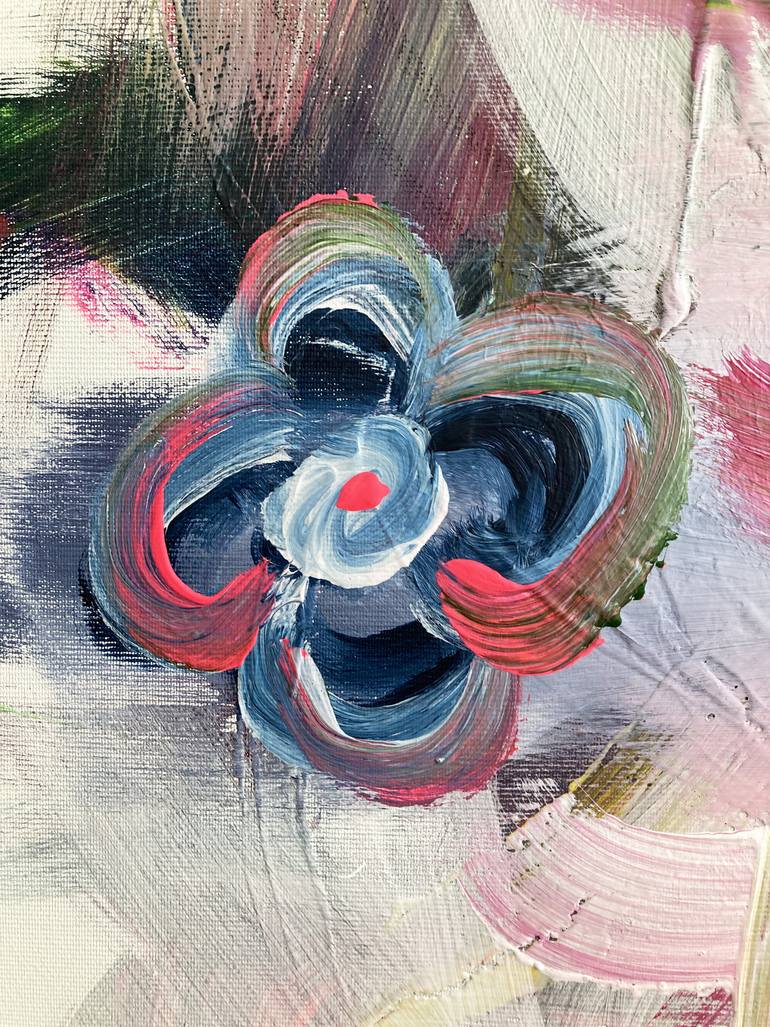 Original Abstract Floral Painting by Frida B