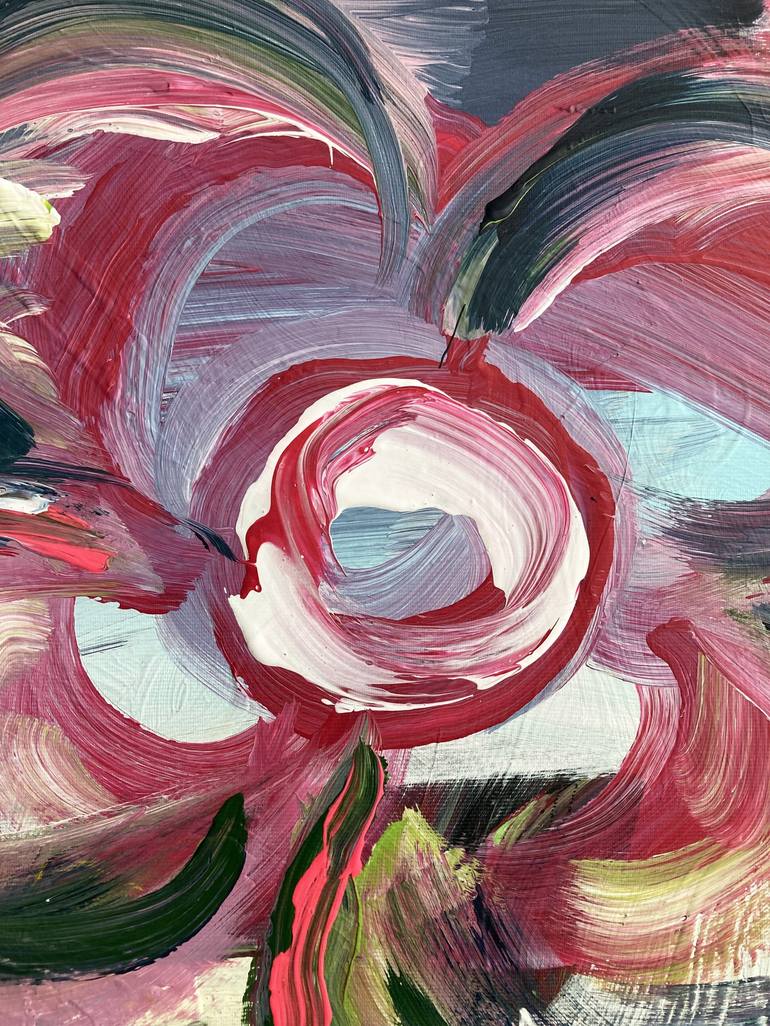 Original Abstract Floral Painting by Frida B