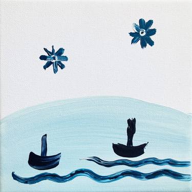 Original Abstract Boat Paintings by Frida B