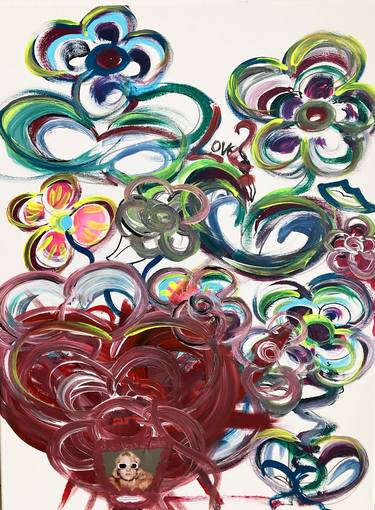 Original Abstract Love Collage by Frida B
