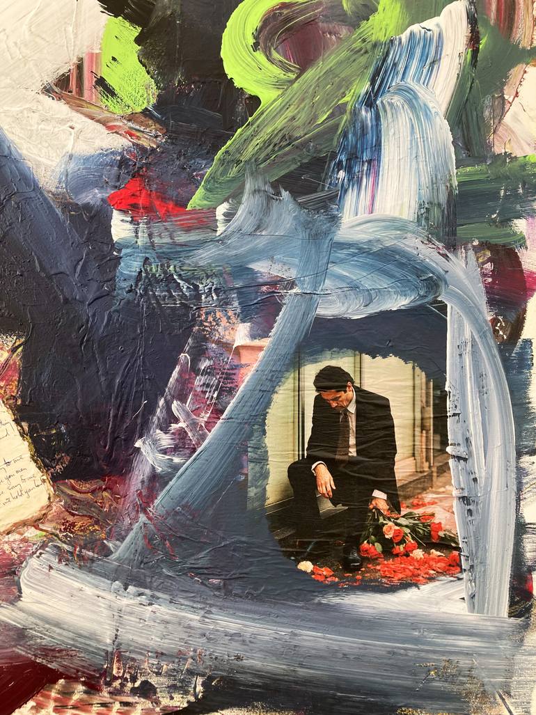 Original Abstract Expressionism Love Collage by Frida B