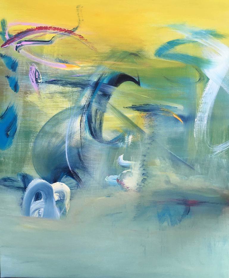 Landed!-Welcome 2 My New World! Painting By Frida B | Saatchi Art