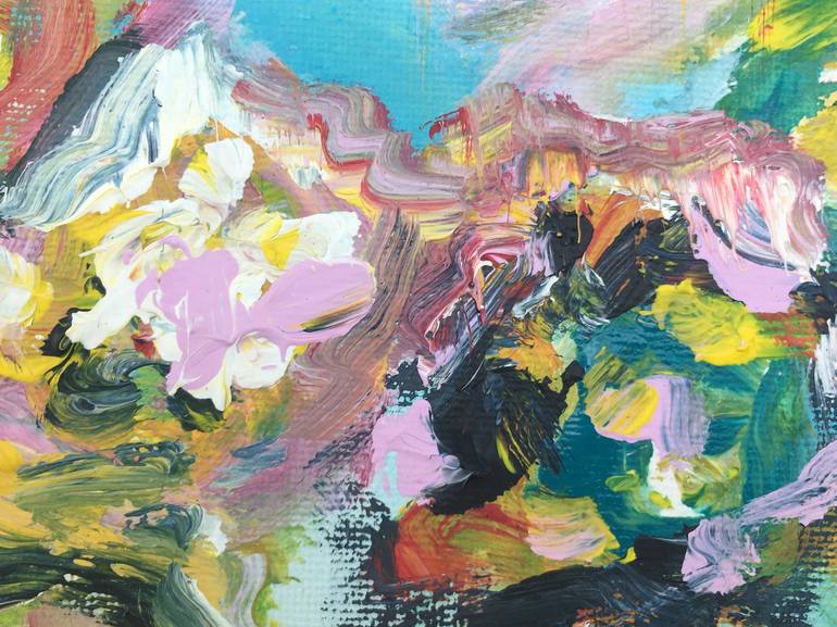 Original Abstract Floral Painting by Frida B