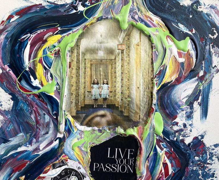 Original Abstract Expressionism Love Collage by Frida B