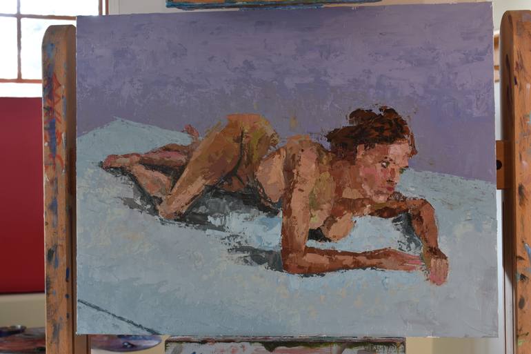 Original Abstract Expressionism Nude Painting by Mauricio Villamil