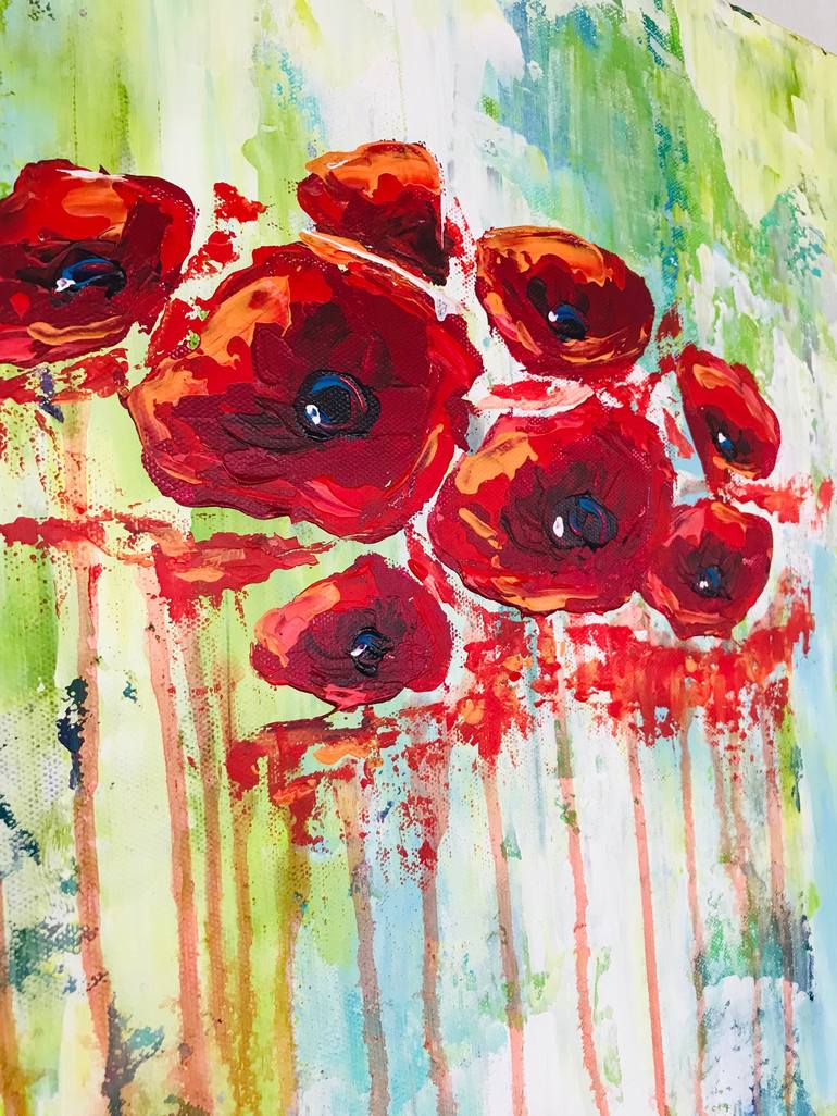 Original Abstract Floral Painting by Julie Janney