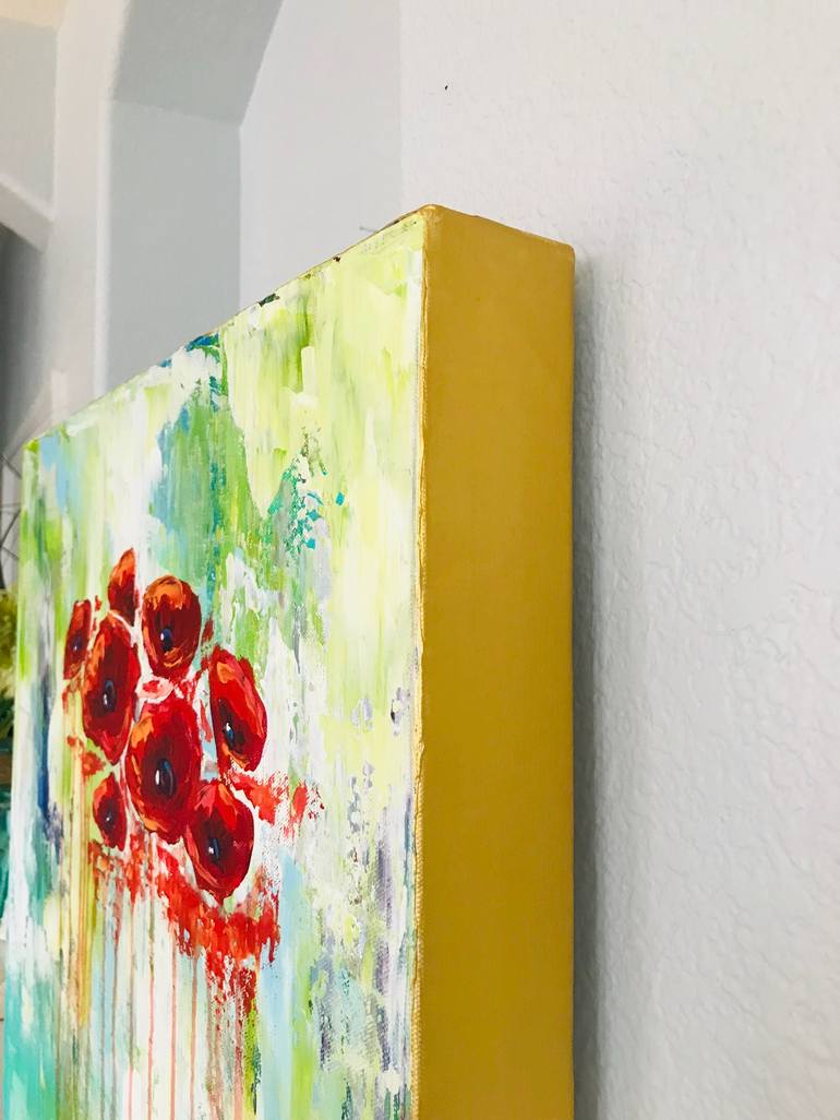 Original Abstract Floral Painting by Julie Janney