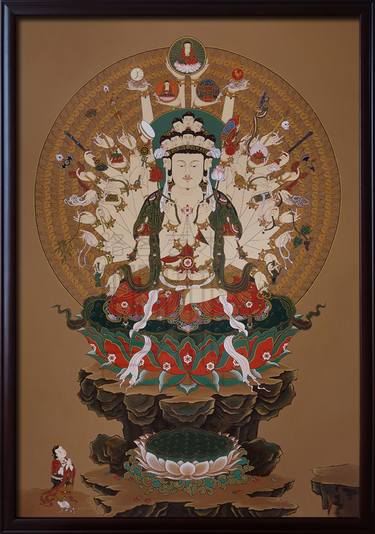 Arya Avalokiteshvara with thousand hands and thousand eyes thumb