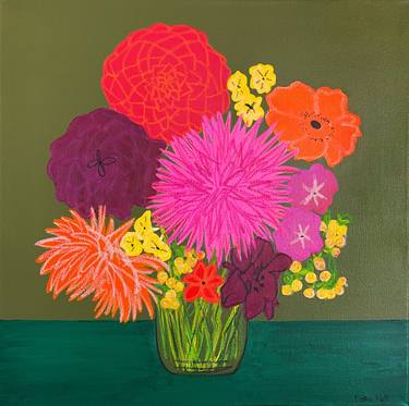 Original Contemporary Floral Paintings by Rosha Nutt