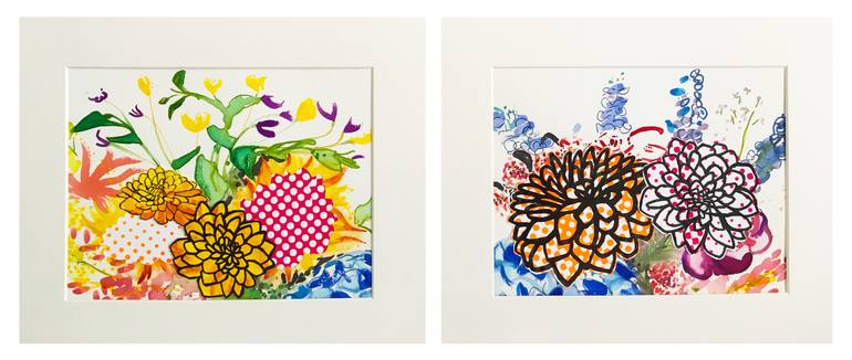 Original Pop Art Floral Collage by Rosha Nutt