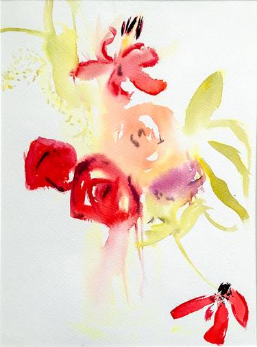 Original Fine Art Floral Paintings by Rosha Nutt