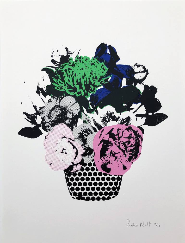 Original Pop Art Floral Printmaking by Rosha Nutt