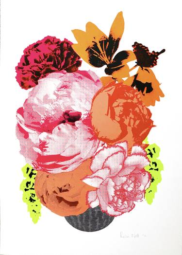 Original Pop Art Floral Printmaking by Rosha Nutt