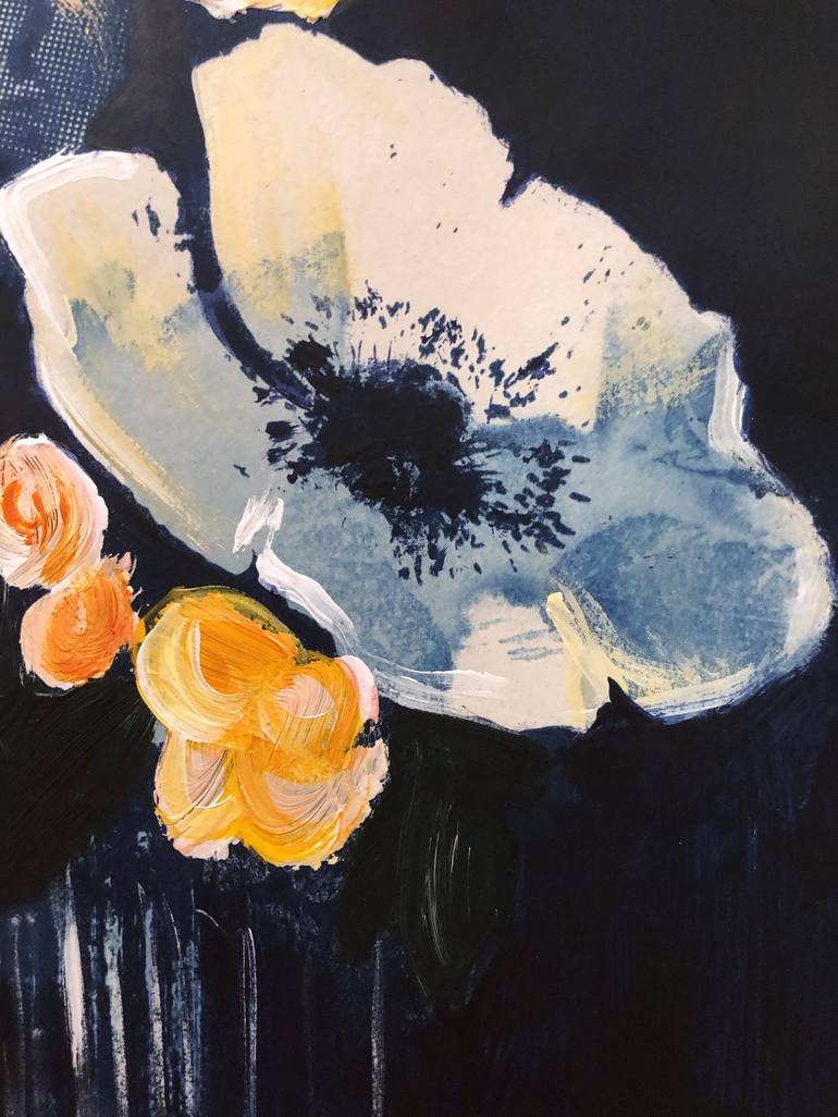 Original Modern Floral Painting by Rosha Nutt