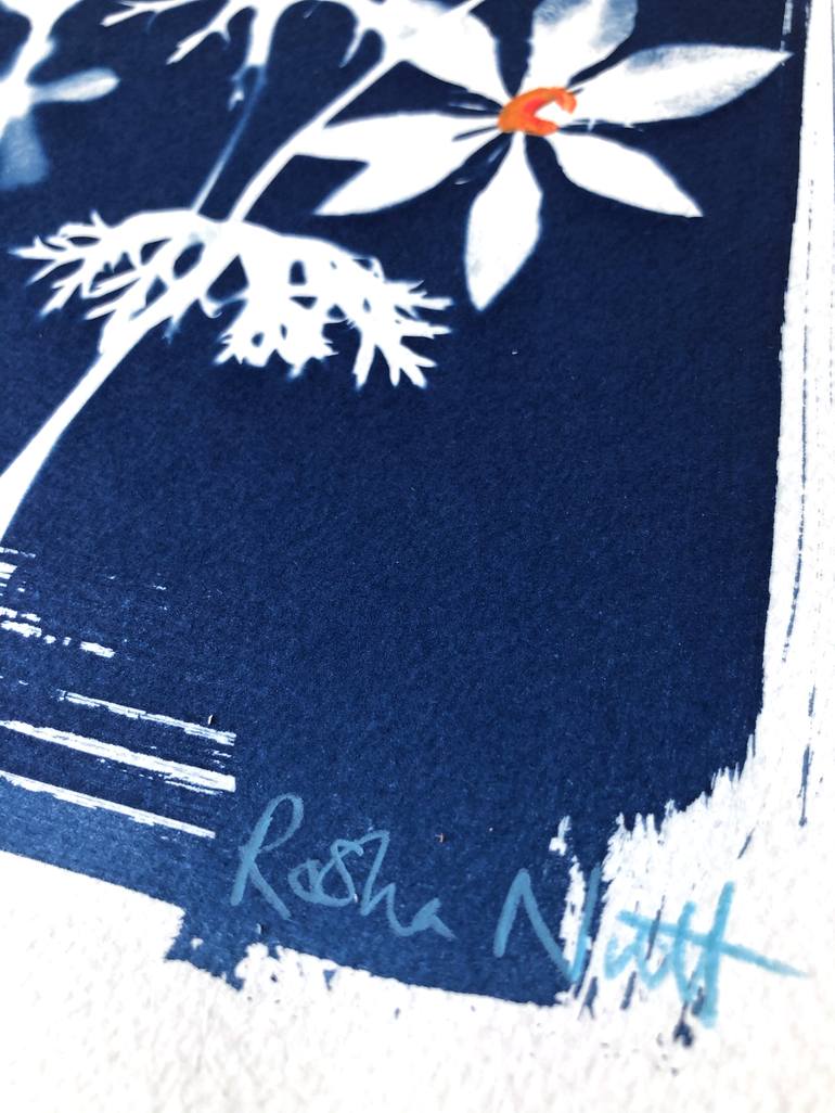 Original Street Art Floral Printmaking by Rosha Nutt