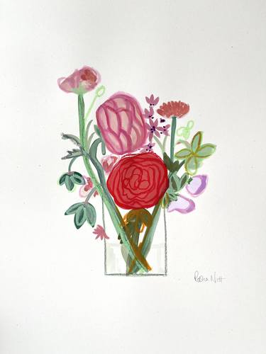 Original Modern Floral Paintings by Rosha Nutt