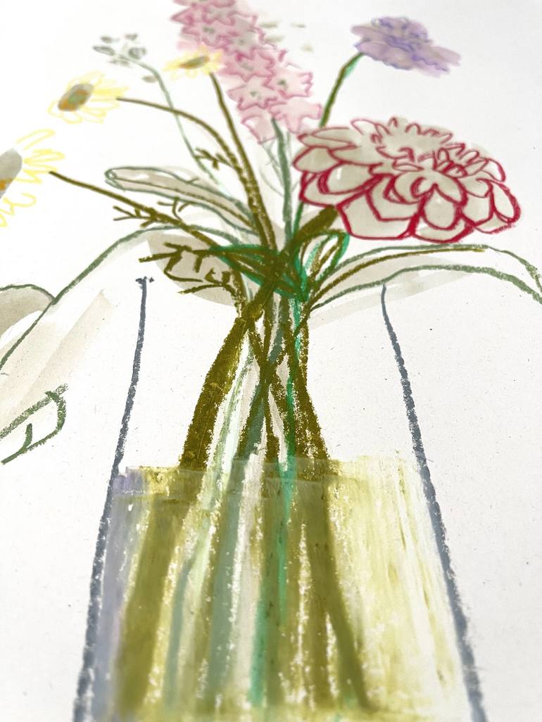 Original Modern Floral Drawing by Rosha Nutt