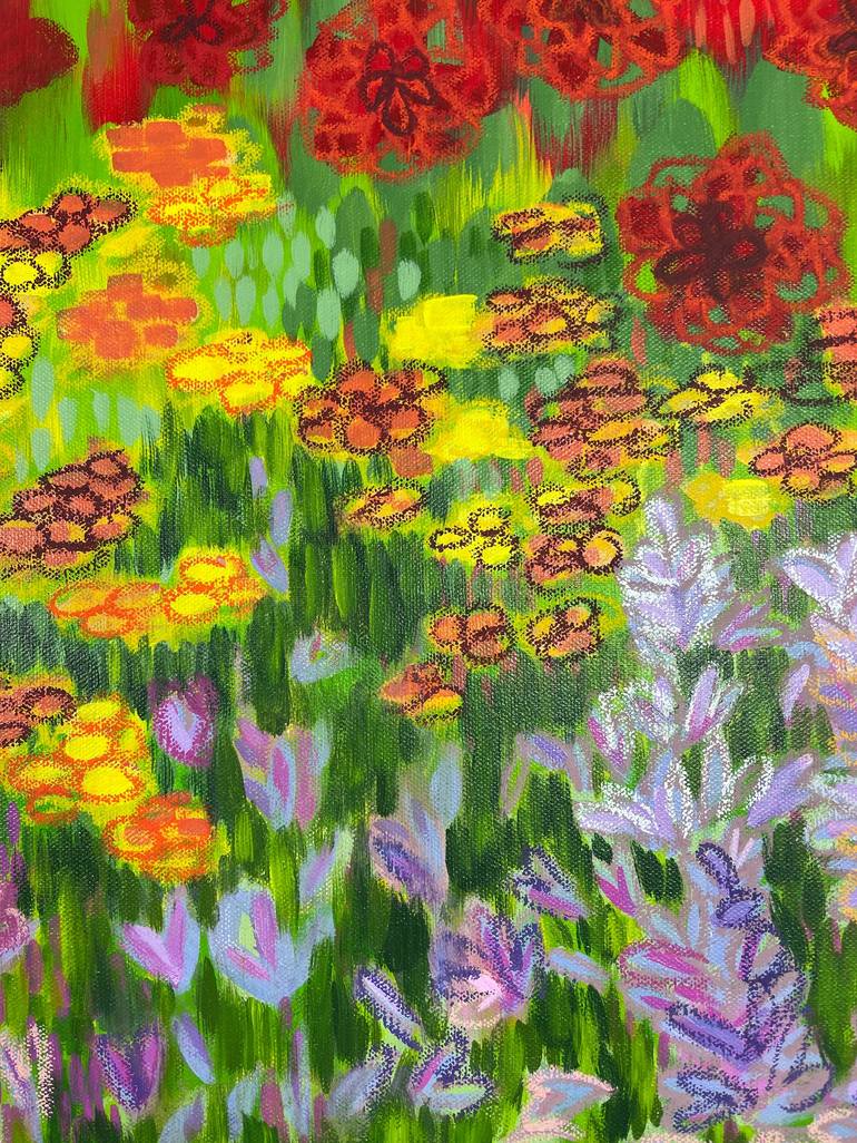 Original Abstract Floral Painting by Rosha Nutt