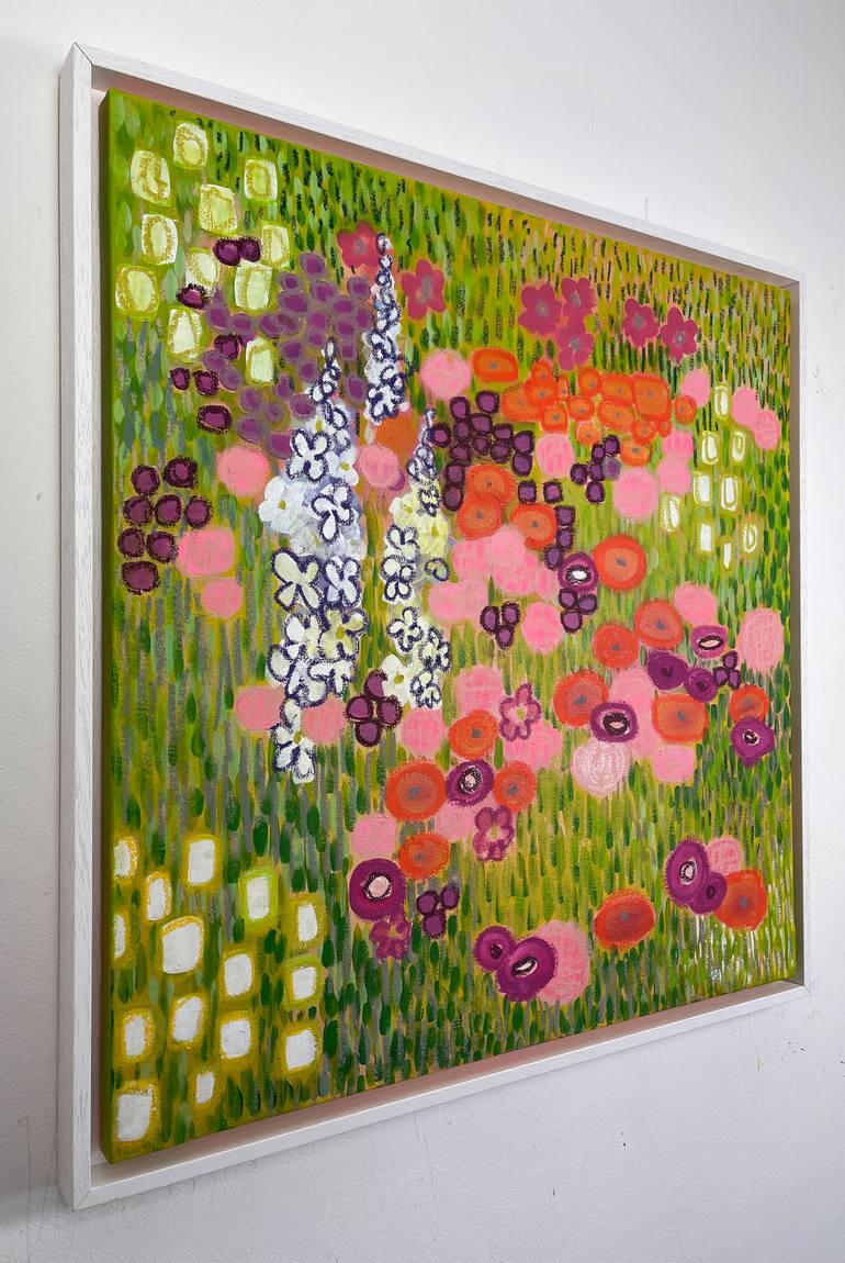 Original Abstract Floral Painting by Rosha Nutt
