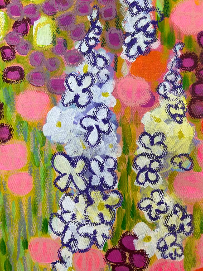 Original Abstract Floral Painting by Rosha Nutt