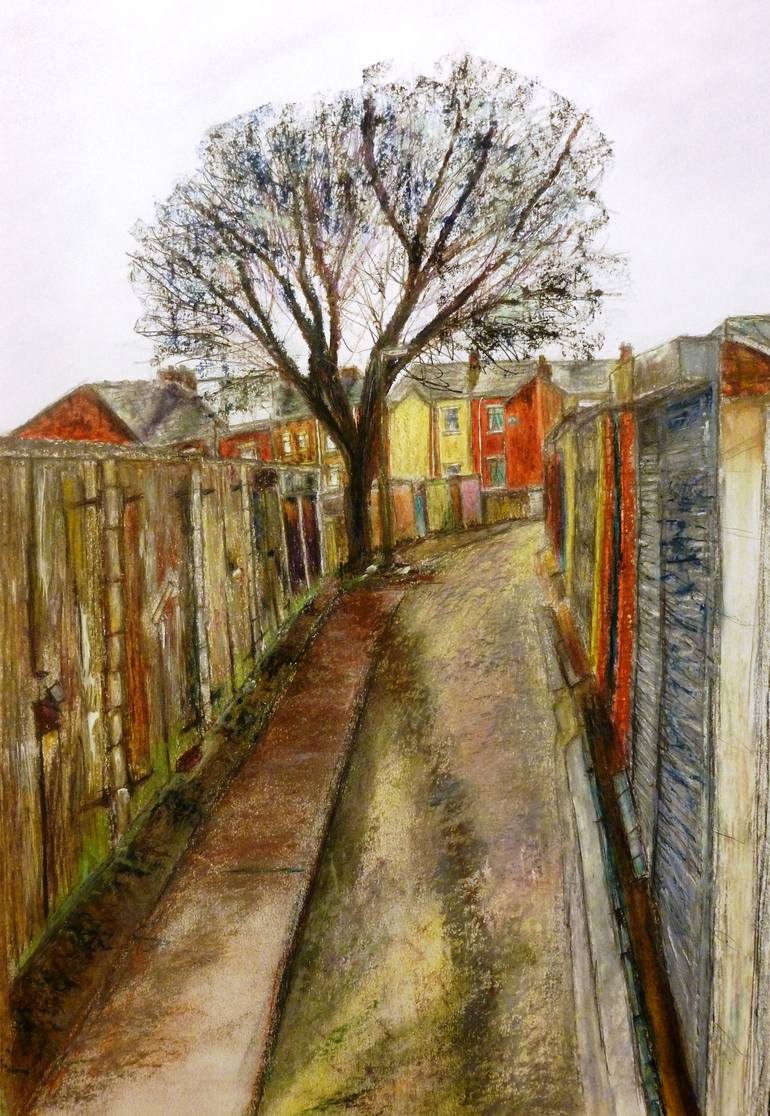 Tree in back alley Drawing by Nadeem B - Member of Chelsea Art Society ...