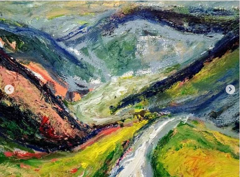 Original Abstract Landscape Painting by Nadeem B - Member of Chelsea Art Society