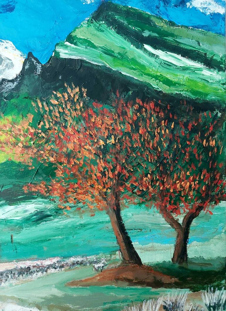 Original Landscape Painting by Nadeem B - Member of Chelsea Art Society