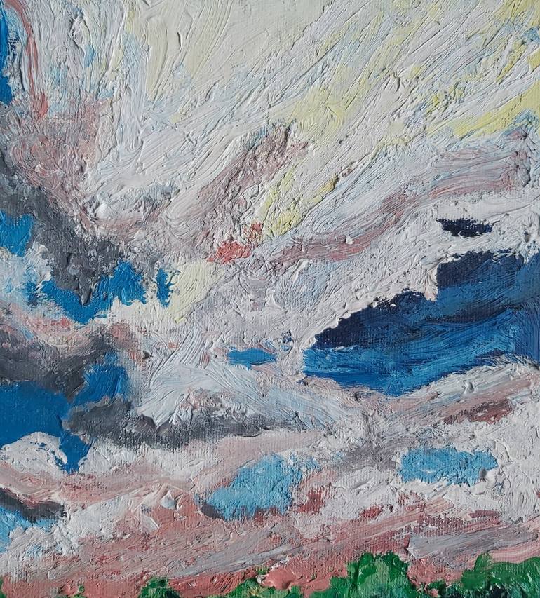 Original Abstract Expressionism Landscape Painting by Nadeem  Baghdadi