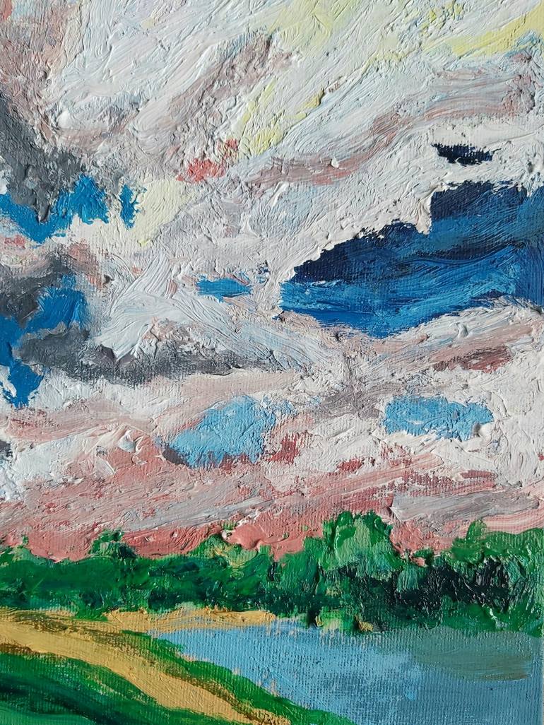 Original Abstract Expressionism Landscape Painting by Nadeem  Baghdadi