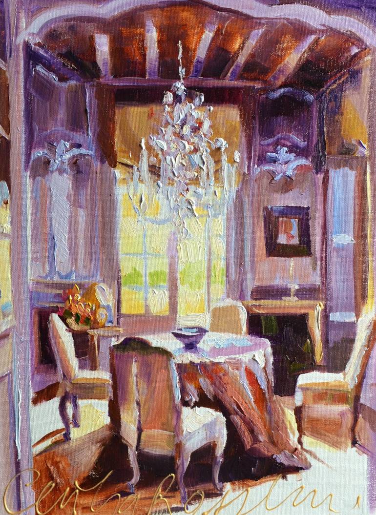 CHANDELIER VIEW ~ sold Painting by CECILIA ROSSLEE | Saatchi Art