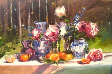 Original Still Life Paintings by CECILIA ROSSLEE