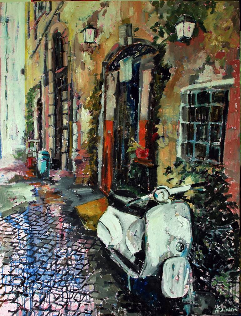 A VESPA'S STORY Painting by Andrea Padovani Saatchi Art