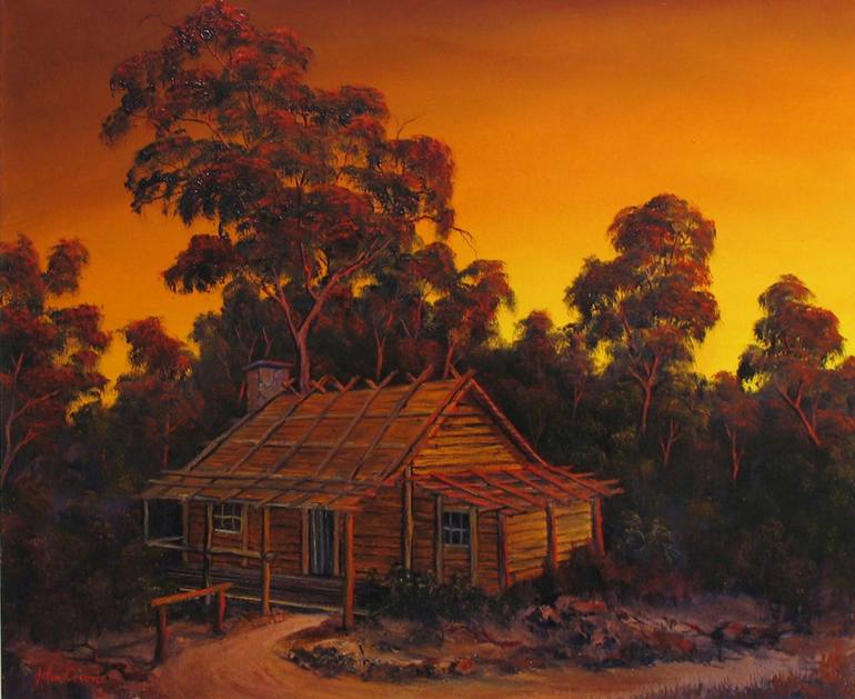 Pioneer S Log Cabin Painting By John Cocoris Saatchi Art